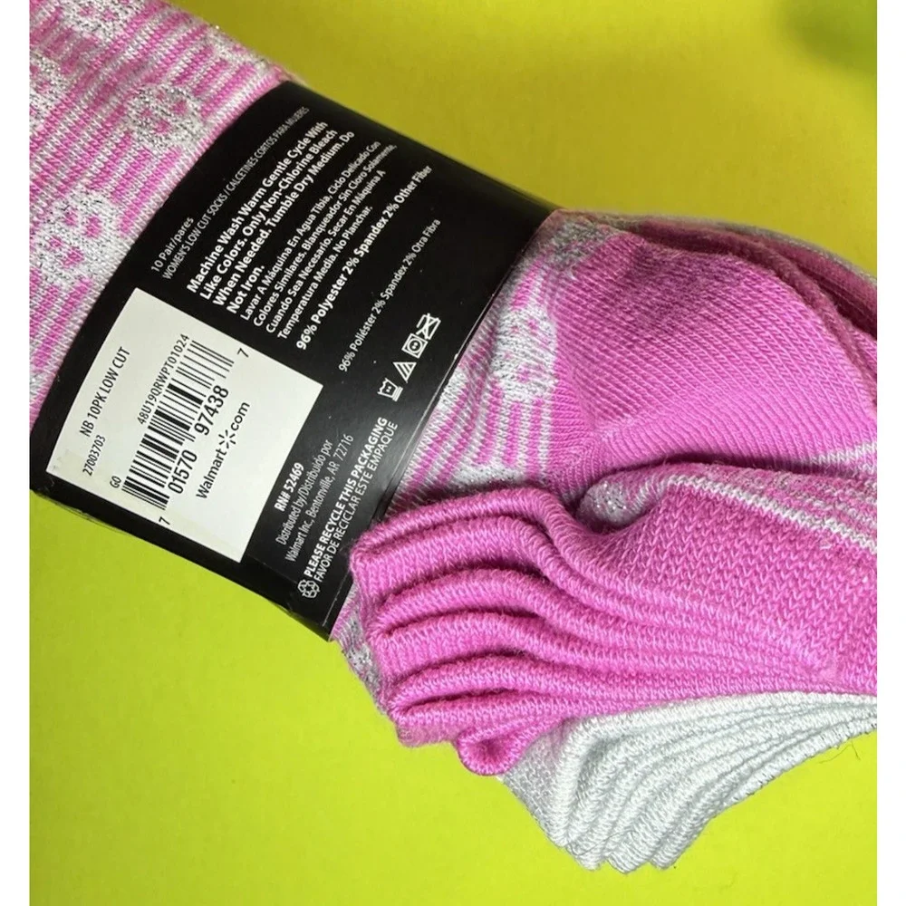 No Boundaries Women's Low Cut Socks 10 Pair Pack Shoe Size 4-10 Peace Floral NIP